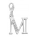 Handmade Personalised Letter M Clip On Charm with Rhinestones